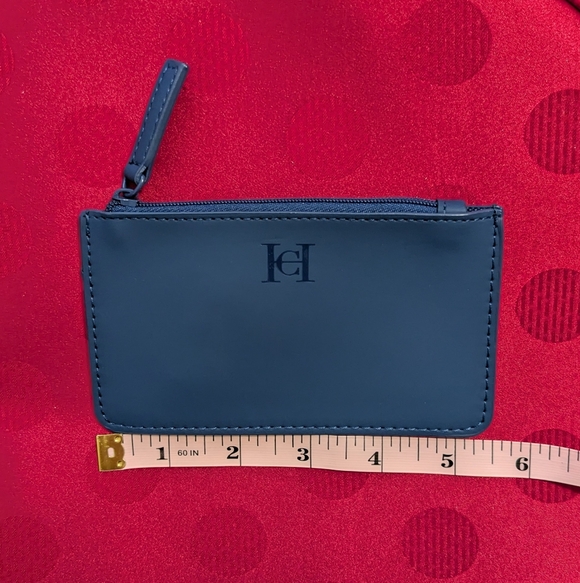 🆕 Carolina Herrera Good Girl Navy Blue Card Holder Coin Purse Coin Pouch Wallet - Picture 6 of 9